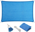 Eden's Decor Straight Flat-Edged Sun Shade Sail Rectangular 9' x 21' Blue by EdensDecorInc