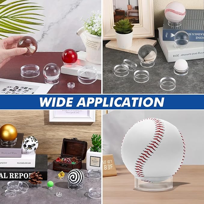100 Pcs Ring Golf Ball Display Case 0.6 Inches Clear Baseball Holder Golf Ball Holder Small Baseball Acrylic Stands Round Ring Stand Acrylic Display Stands for Small Balls, Egg, Spheres, Marble