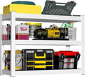 Metal Garage Storage Shelves Heavy Duty Shelving Unit 3 Tier White Adjustable by BESFUR