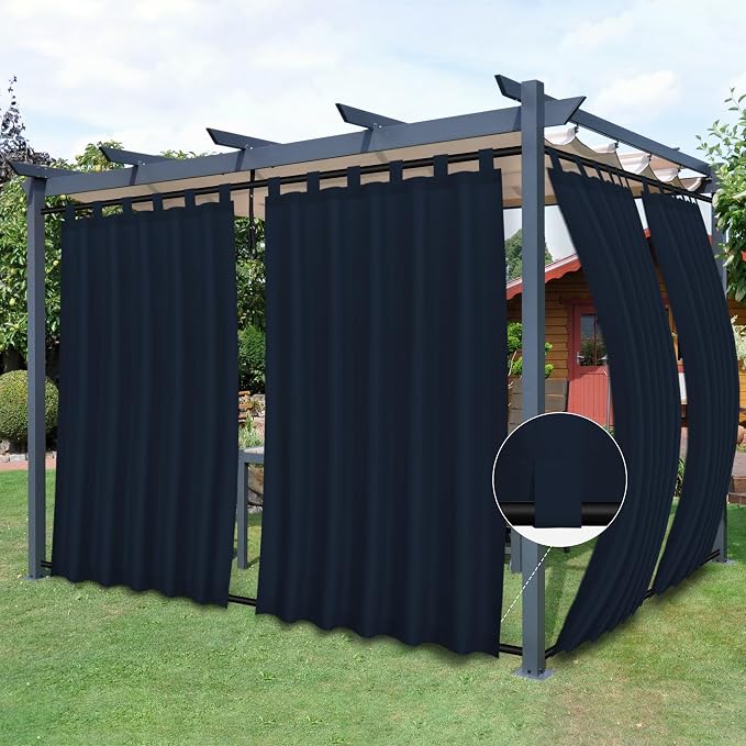 Easy-Going Outdoor Patio Curtains 2 Panels, 54x96 inch, Porch and Pergola by Easy-Going