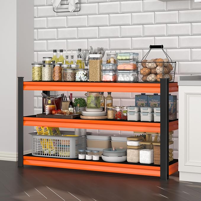 3-Tier Garage Shelving Heavy Duty, 1600lbs Load Capacity Utility Rack Shelves & - Image 6