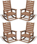 SERWALL Outdoor Rocking Chair Set of 2, Oversized HDPE Rocker, all Weather by SERWALL