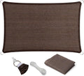 Eden's Decor Straight Flat-Edged Sun Shade Sail Rectangular 7' x 14' Brown by EdensDecorInc