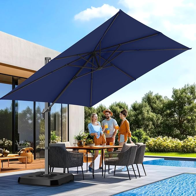 HOTEEL 10x10ft Patio Umbrella Cantilever Umbrella Double Top - Image 2