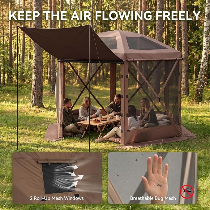 Aoxun 10x10ft Pop Up Canopy Tent, Screen Tent - Image 4