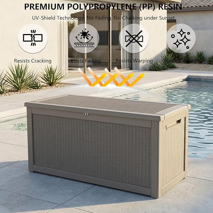 Outdoor Storage Box, 320 Gallon Waterproof Deck Box, Dual Gas-Spring Ultimate - Image 4