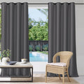 Outdoor Waterproof Curtains W52 x L108 Inch Grey, 1 Panel | Heavy Weighted by StangH
