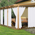 HolidayIdeas Outdoor Curtains for Patio Waterproof 8 Pcs 54x84 Inch White | by HolidayIdeas