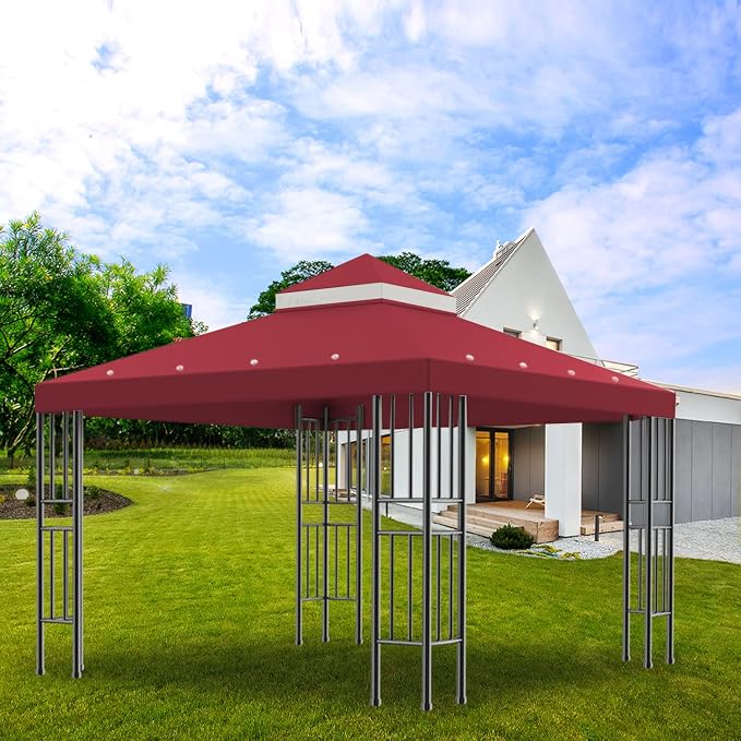 Sumfaller 10x10 FT Gazebo Replacement Canopy Top Cover | Double Tiered Canopy - Image 7
