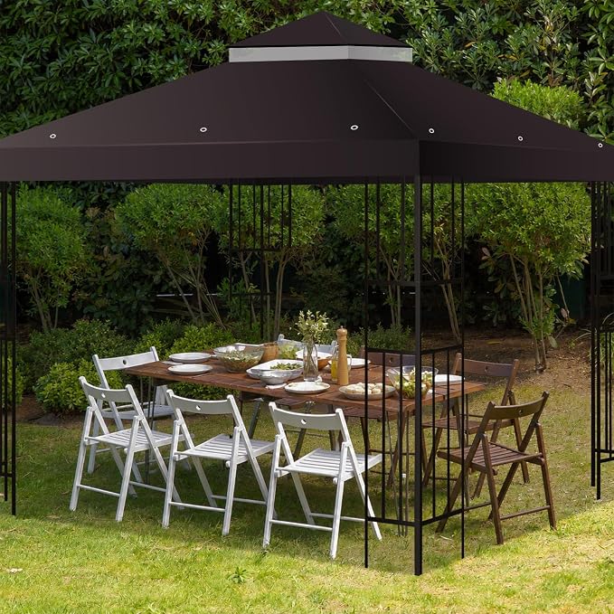 10x10 FT Gazebo Replacement Top, Canopy Replacement Cover Double Tiered - Image 7