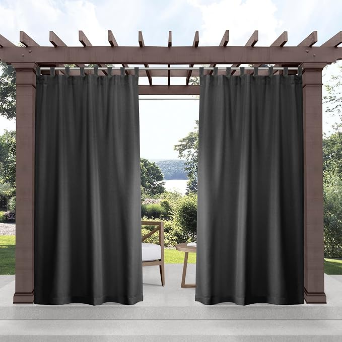 Exclusive Home Cabana Solid Indoor/Outdoor Light Filtering Hook-and-Loop Tab by TownCountryLiving