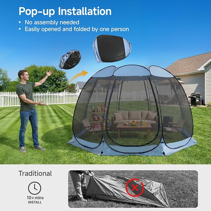 Alvantor Pop Up Screen House Tent, Instant Outdoor Gazebo - Image 4