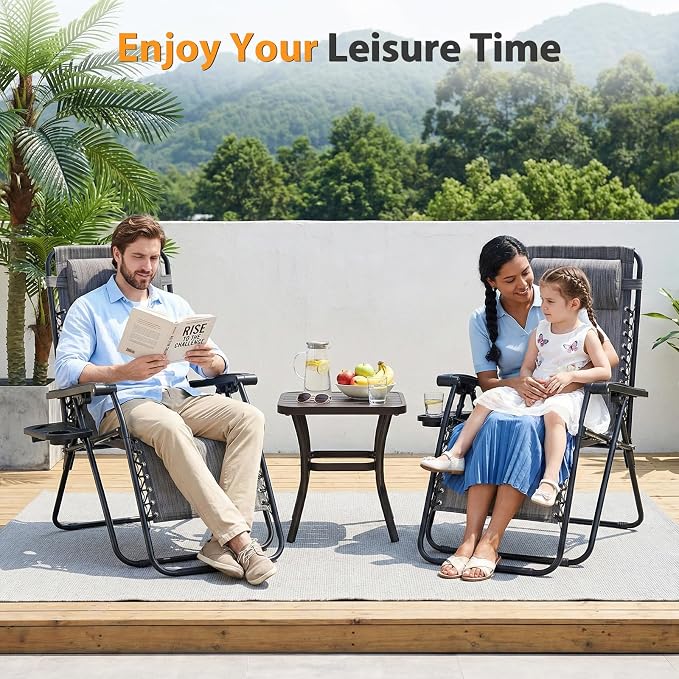 NEWBULIG Zero Gravity Chairs Set of 4, Folding Lounge Recliner Chair | Portable - Image 2