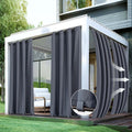 Windproof Outdoor Curtains for Patio Waterproof 4 Pcs 54x84 In Grey | Grommet by HolidayIdeas