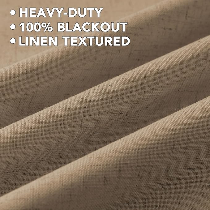 H.VERSAILTEX Linen Blend Curtains 100% Blackout Curtains - Image 5