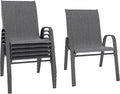 Patio Chairs Set of 6, Stackable Outdoor Dining Chairs Set by Betterhood