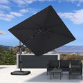 PURPLE LEAF Patio Cantilever Umbrella Left-right Tilting 9 Feet Grey | Aluminum by PURPLELEAF