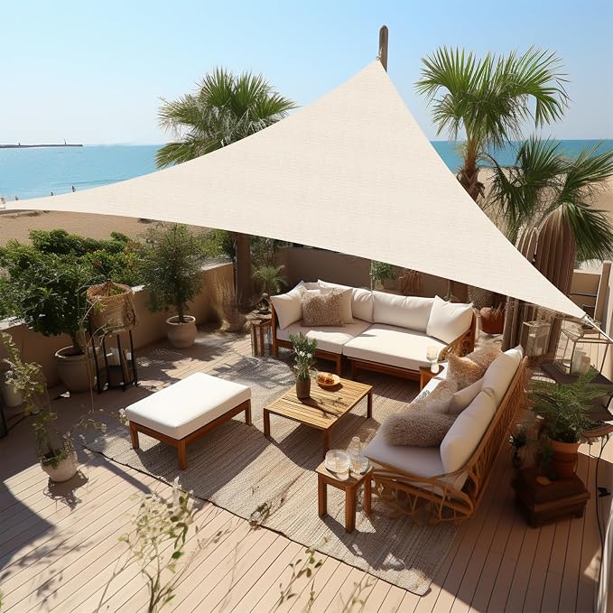 Shade&Beyond Custom Sun Shade Sail 13'x16'x20.6' Triangle Sun Sail Shades Patio by ShadeBeyond