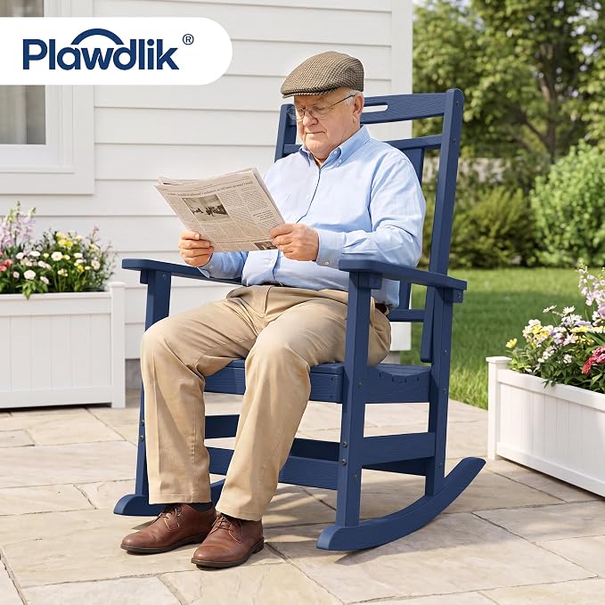 Oversized HDPE Outdoor Rocking Chair, All-Weather Resistant, Extra Large & - Image 2
