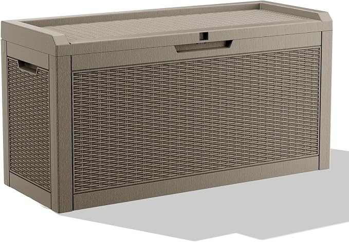 70 Gallon Outdoor Deck Box, Resin Waterproof Storage Box by KFY