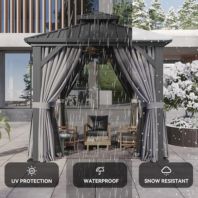 Aoxun Gazebo 8x8 Hardtop Gazebo - Image 6