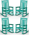 Oversized Outdoor Rocking Chairs Set of 4, 380lbs Heavy-Duty Large Patio Rocker by CIOKEA