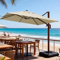9' X 12' Rectangle Patio Umbrella Cantilever Outdoor Umbrella, 6-Level Tilt & by ORYNTREX