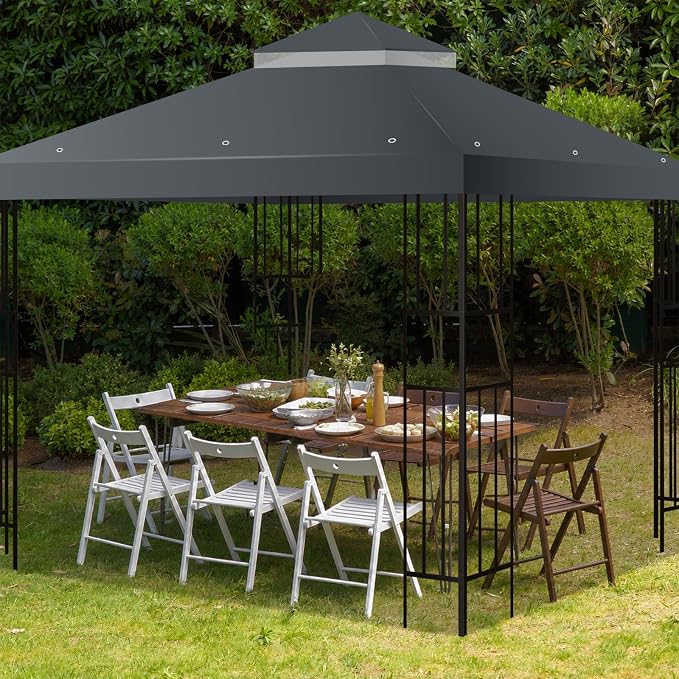 10x10 FT Gazebo Replacement Top, Canopy Replacement Cover Double Tiered - Image 7