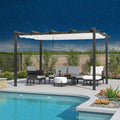 PURPLE LEAF Outdoor Pergola 10' x 13' w/Lights & Double Canopy, aluminum frame by Unknown
