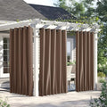 NICETOWN Weighted Curtains for Patio Waterproof W66xL84 Tan 2 Panels | Gazebo by NICETOWN