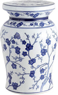 JONATHAN Y Cherry Blossom 18" Ceramic Garden Stool Side Table, Plant Stand by JONATHANY