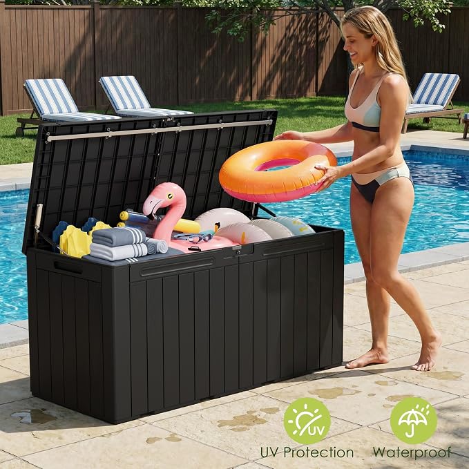 Devoko 100 Gallon Outdoor Storage Box, Waterproof Deck Box Lockable | Weather - Image 7