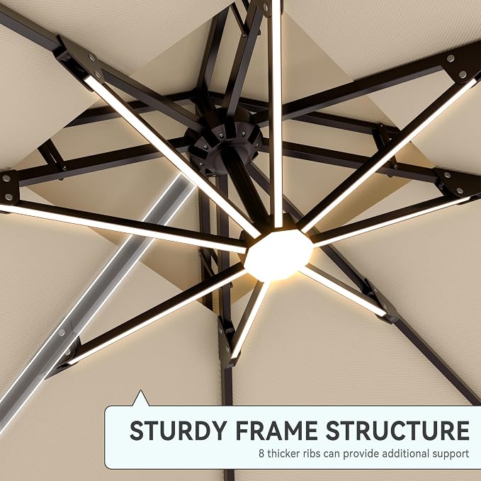 10' X 13' Cantilever Patio Outdoor Umbrella - Image 3