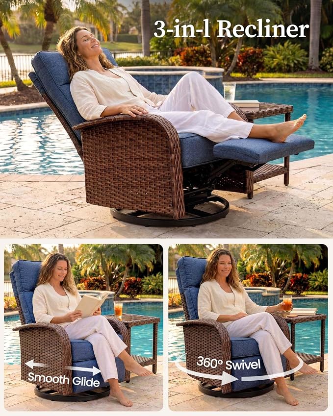 Resort-Grade Recliners Patio Furniture, 6.2" Ultra Thick Cushions | Heavy Duty - Image 3