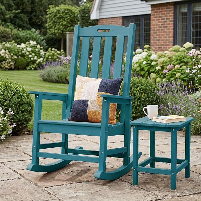 Oversized Outdoor Rocking Chair, HDPE Porch Rocker | High Back Rocking Chairs - Image 2