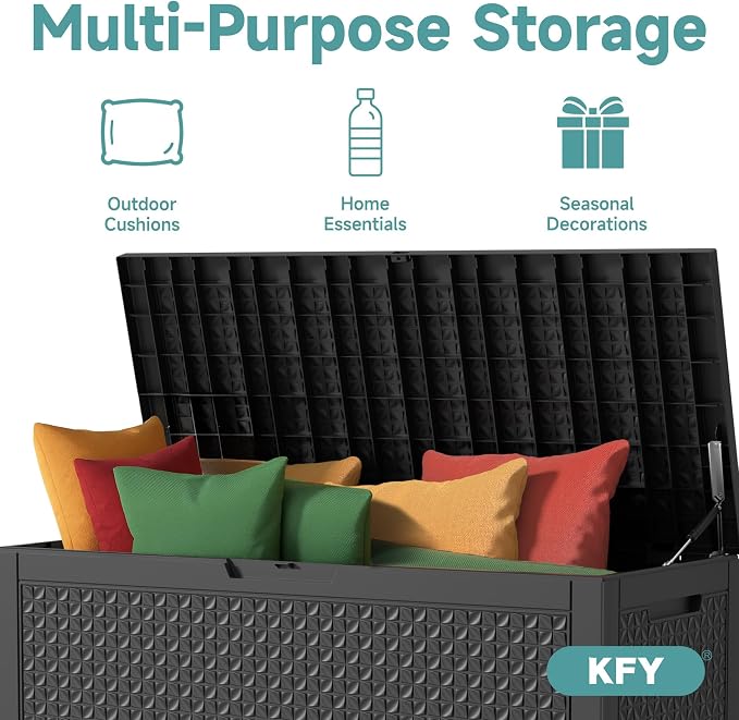 101 Gallon Waterproof Outdoor Storage Box, UV Resistant Resin Deck Box - Image 5