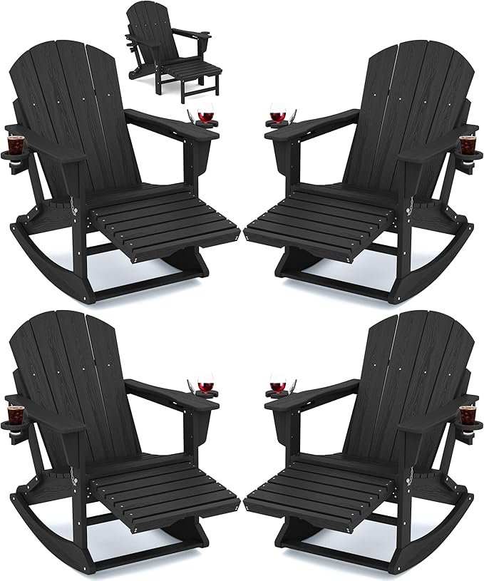 Adirondack Rocking Chair Set of 4 by KINGYES