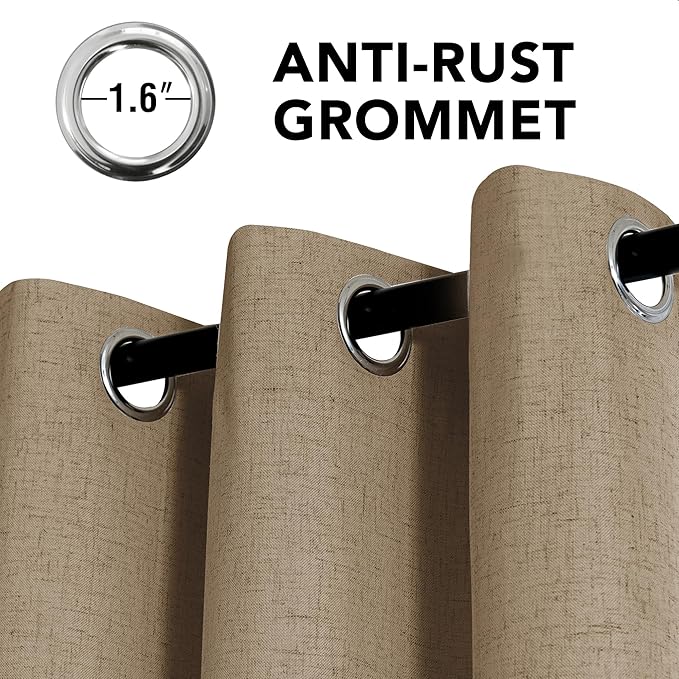 H.VERSAILTEX Linen Blend Curtains 100% Blackout Curtains - Image 3