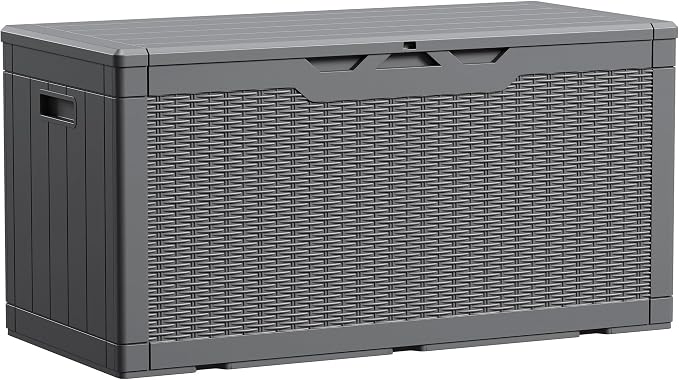 Devoko 100 Gallon Waterproof Resin Deck Box, Large Outdoor Storage Box | Indoor by DEVOKO
