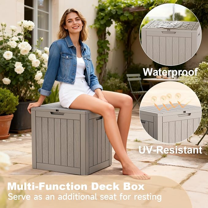 35 Gallon Outdoor Storage Box, Lockable Waterproof Deck Box - Image 7