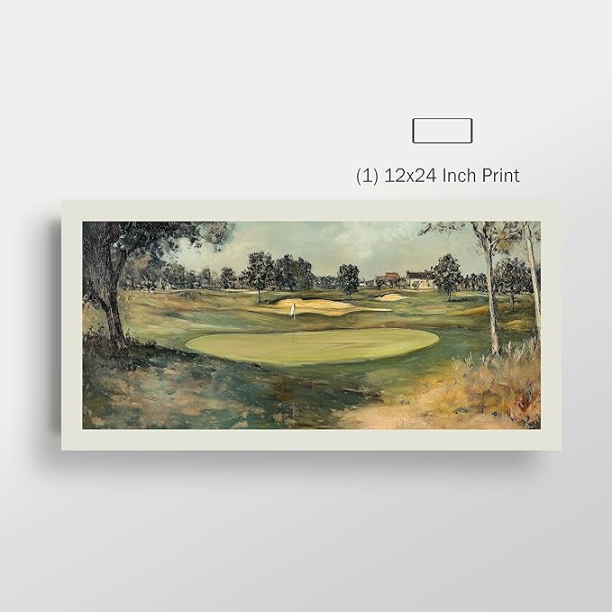 Golf Course 12 Piece Wall Collage Set, Premium Giclee Fine Art Prints - Augusta, Oakmont, Pinehurst, Golf Course Posters, Golf Wall Art, Aesthetic Poster for Home Office Decor, Ready to Frame
