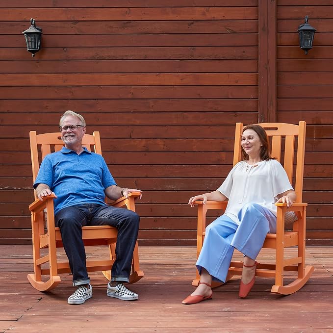 Oversized Outdoor Rocking Chair, HDPE Porch Rocker | High Back Rocking Chairs - Image 2