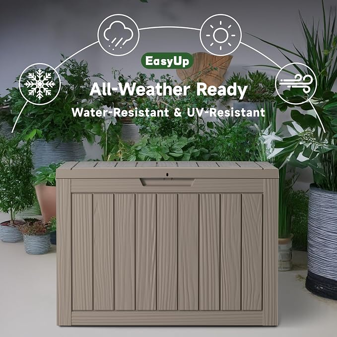 60 Gal Outdoor Storage Box Waterproof Lockable Resin Deck Box | UV-resistant - Image 4