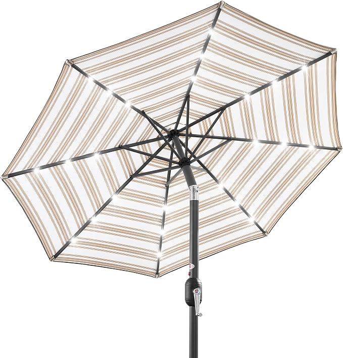 Best Choice Products 10ft Solar Polyester LED Lighted Patio Umbrella w/Tilt by Unknown