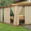HolidayIdeas Outdoor Curtains for Patio Waterproof 6 Pcs 54x95 Inch Cream | by HolidayIdeas