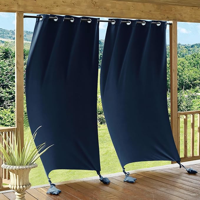 RYB HOME Outdoor Curtains for Patio Waterproof, Windproof by RYBHOME