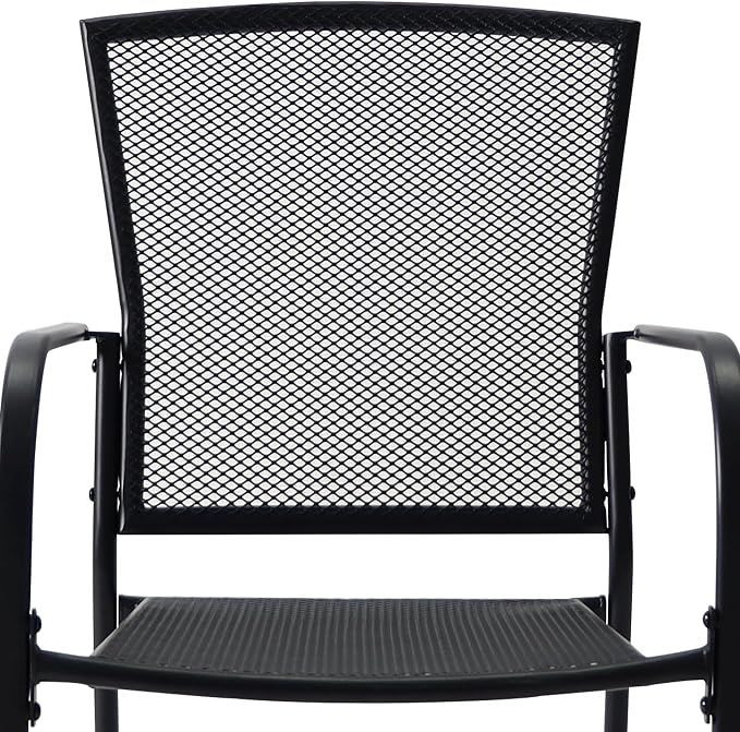 Patio Dining Chairs Set of 8, Metal Mesh Patio Furniture Set - Image 8