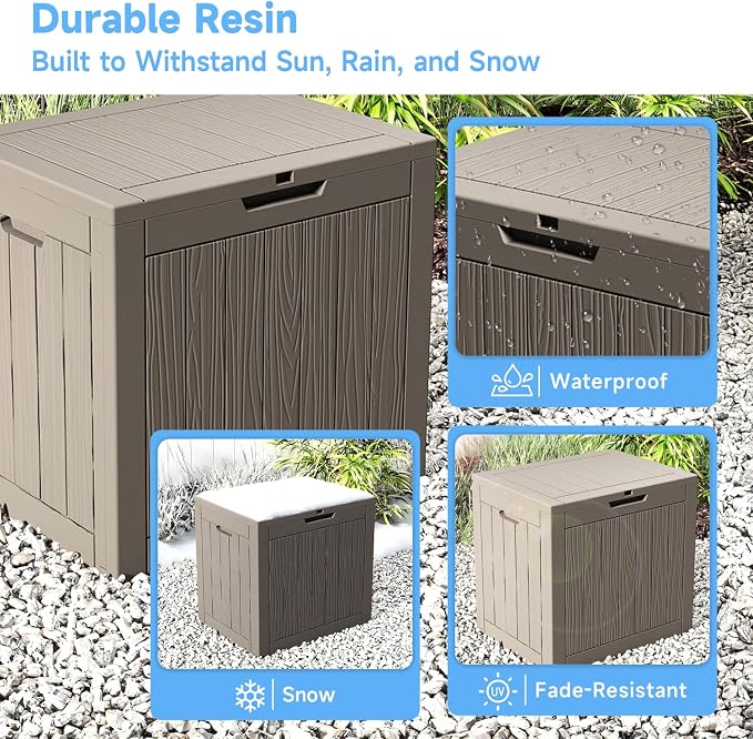 33 Gallon Indoor Outdoor Storage Box Waterproof Deck Box | Resin storage bin - Image 6