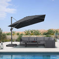 PURPLE LEAF Patio Umbrella Outdoor 10' x 10' Square Easy Assembly Black | Built by PURPLELEAF