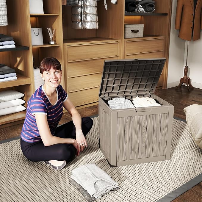33 Gallon Indoor Outdoor Storage Box Waterproof Deck Box | Resin storage bin - Image 3